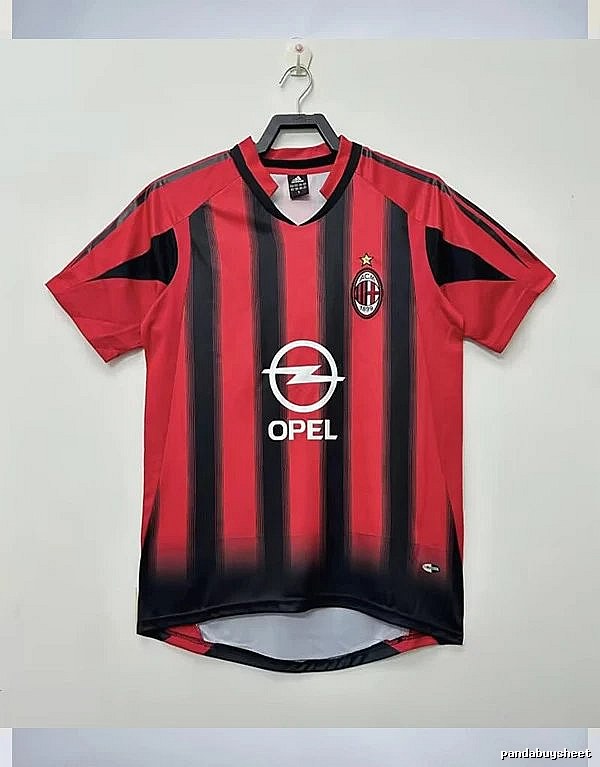 AC Milan Monogram Retro soccer jersey Red Black Striped for Layered Styling