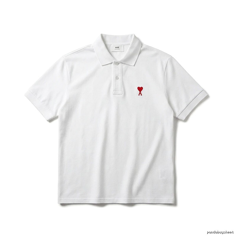 AMI Love Simple White Polo Shirt