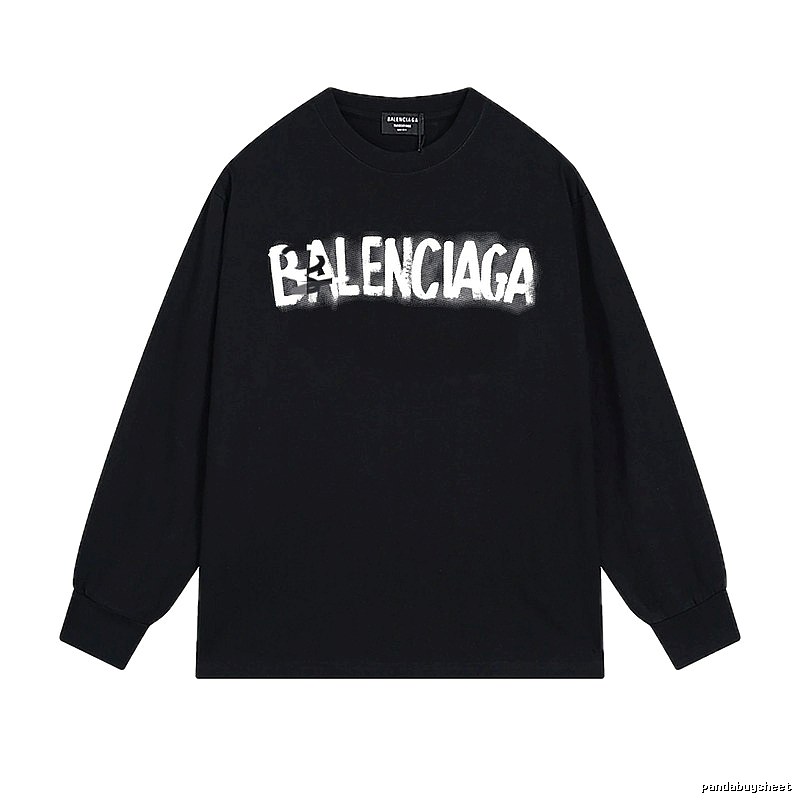 Balenciaga letter style black T-shirt