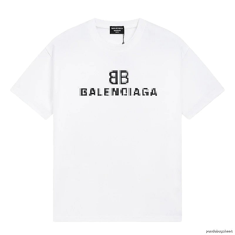 Balenciaga pixel-style white T-shirt