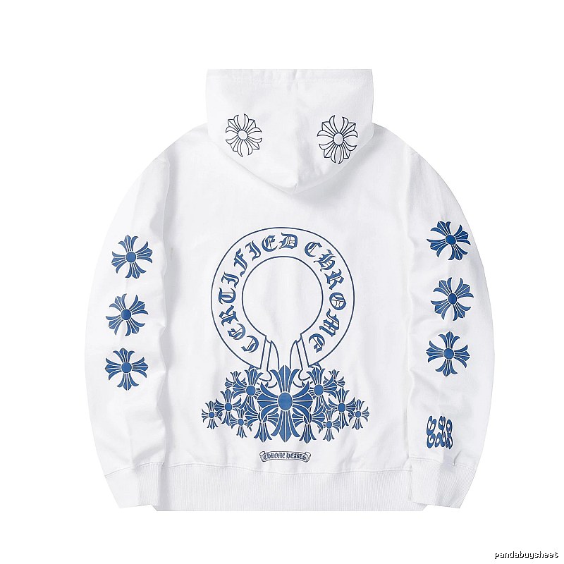 Chrome Hearts 2088-82 White Cross Graphic Hoodie Relaxed Styling