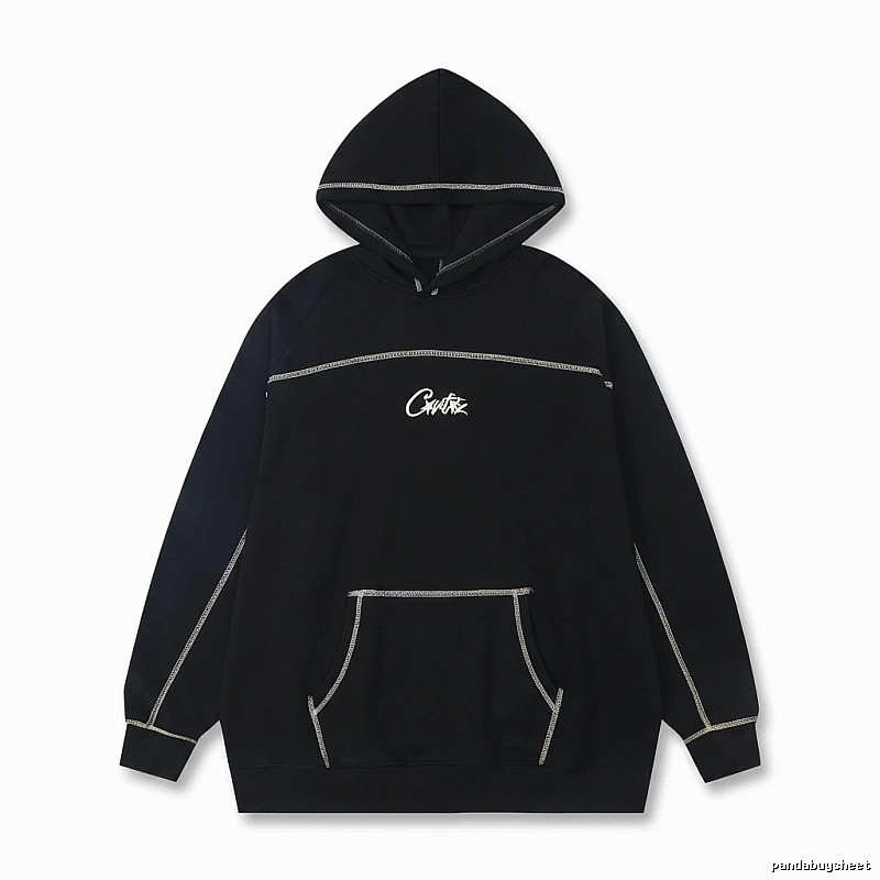 Corteiz Embroidered Simple Style Black Sweatshirt
