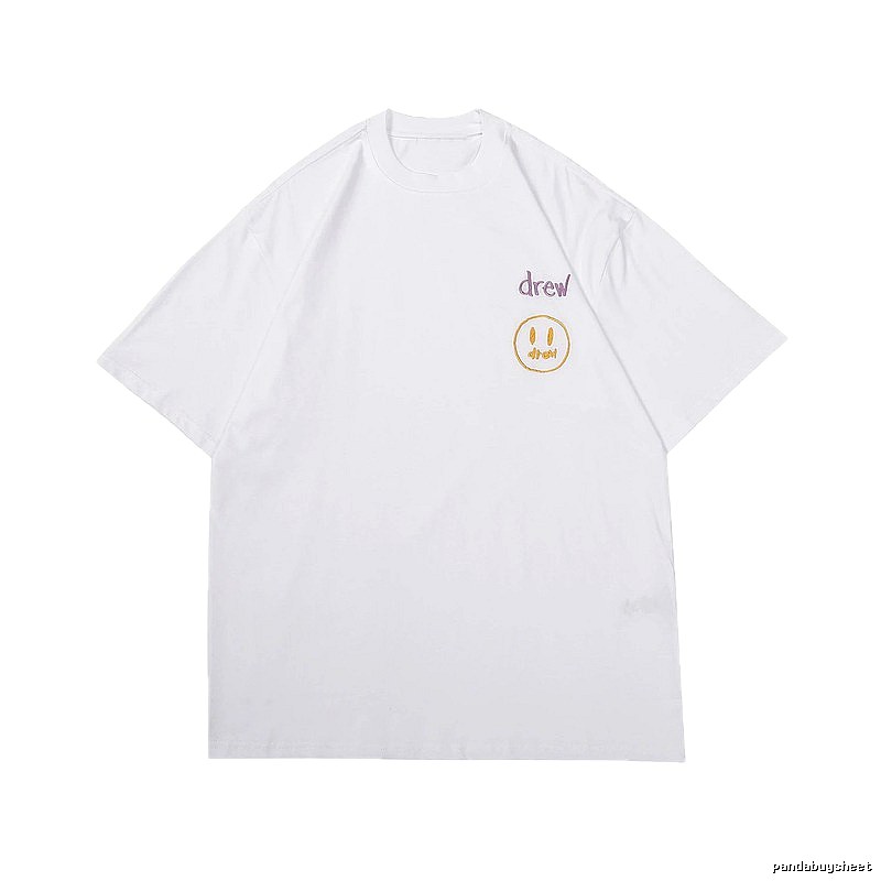 DREW Smiley Embroidered Street Style White T-Shirt