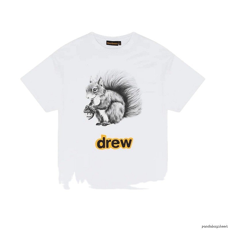DREW Squirrel Print Street Style White T-Shirt