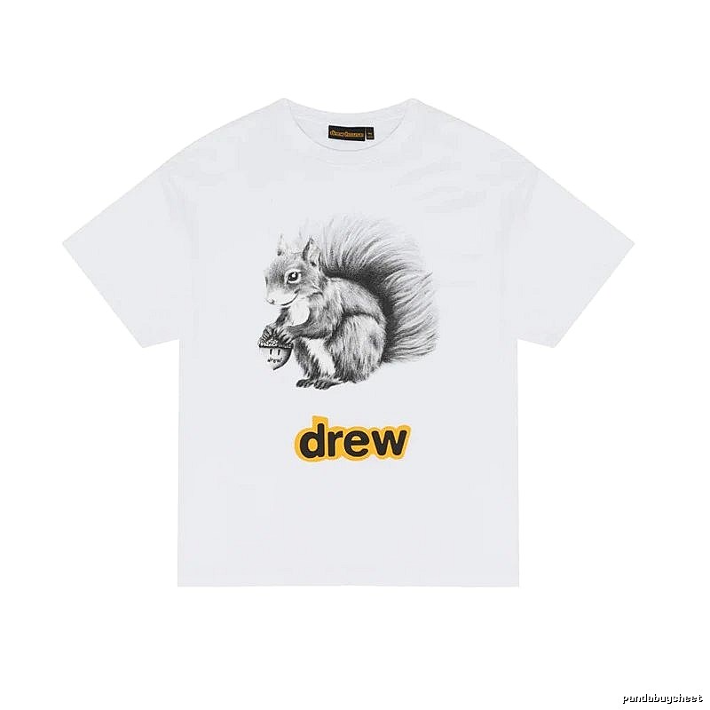 DREW Squirrel Print Street Style White T-shirt