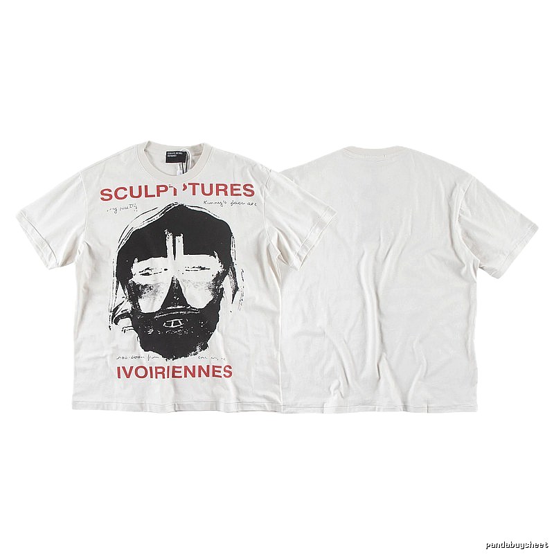 ERD Sculpture Figure Vintage Style Off-white Short Sleeve T-shirt
