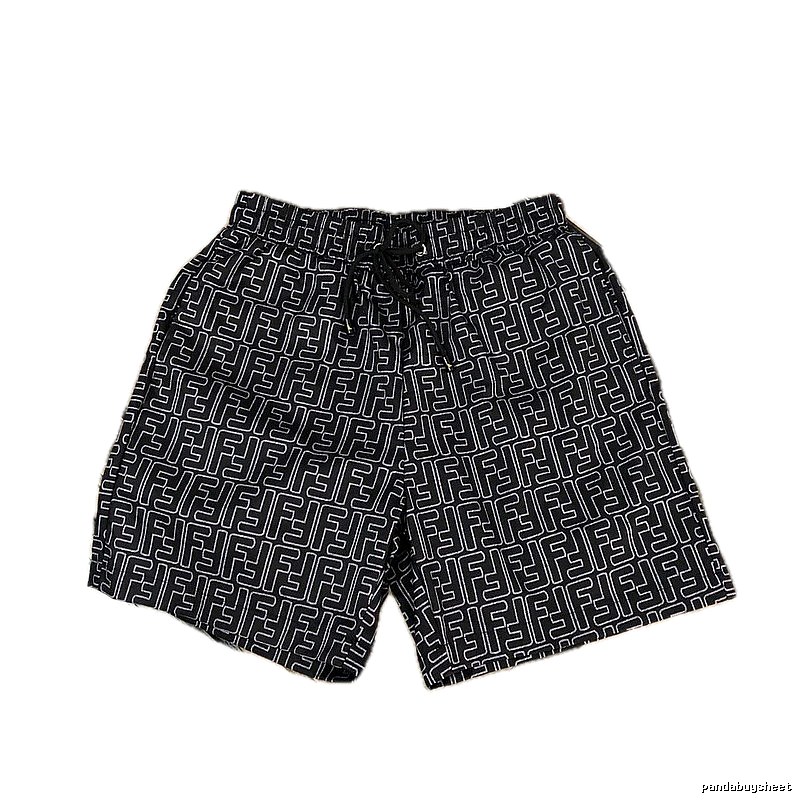 Fendi Double F Collection Vintage Monogram Style Black Shorts