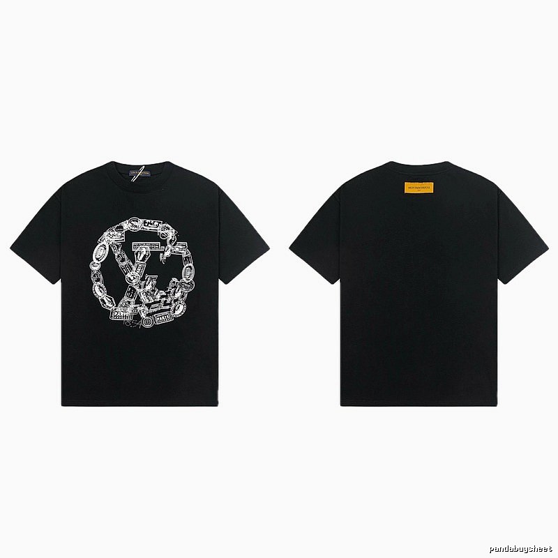 Louis Vuitton Printed Trendy Style Black Short-sleeve T-shirt