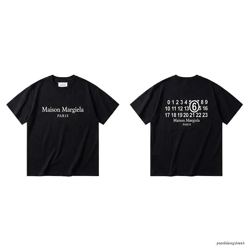 Maison Margiela black T-shirt with digital printing.