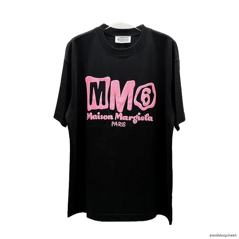 Maison Margiela MM6 Streetwear Brand Black Printed T-shirt