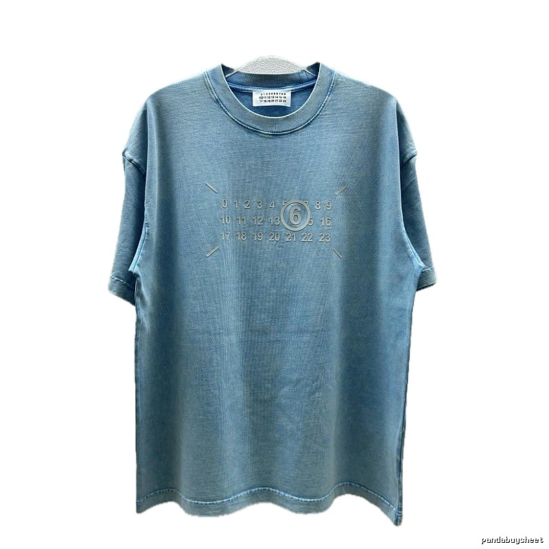 MM6 Maison Margiela Vintage Distressed Light Blue Short-Sleeve T-Shirt