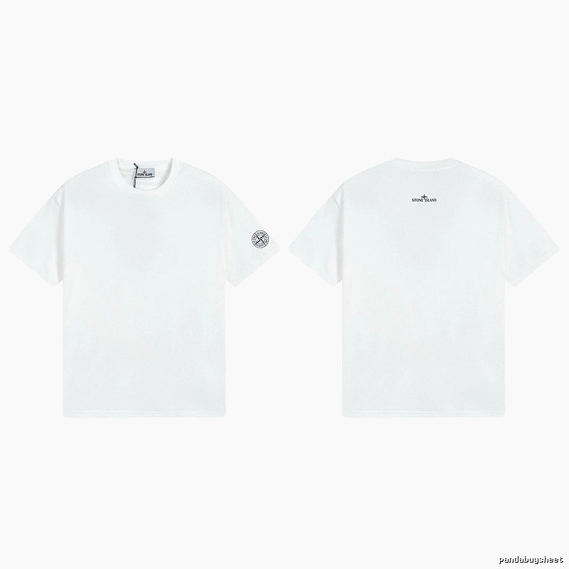 Stone Island Badge Minimalist Style White Short-sleeve T-shirt