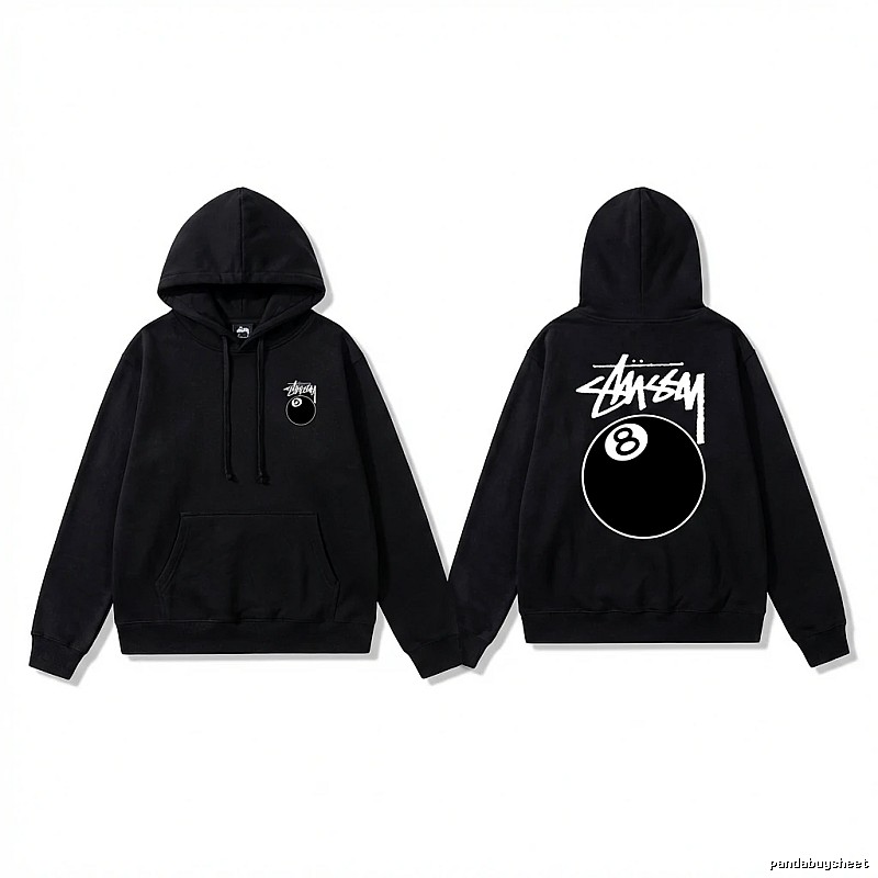 Stussy No. 8 Ball Cool Style Black Hoodie