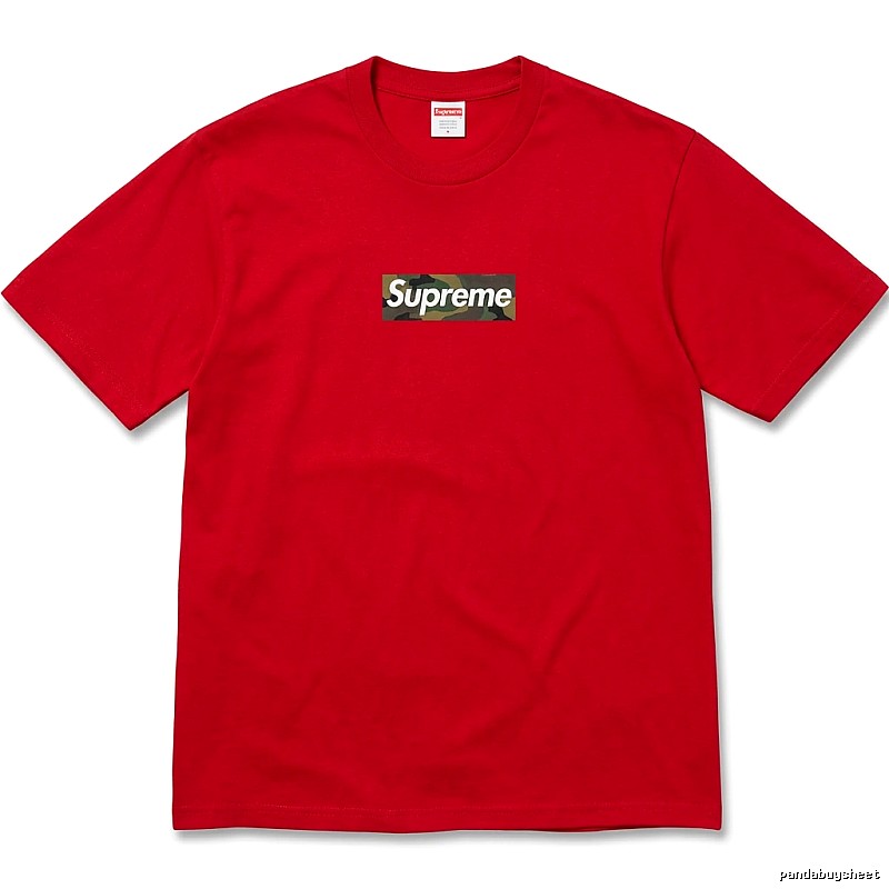 Supreme camouflage-style red T-shirt