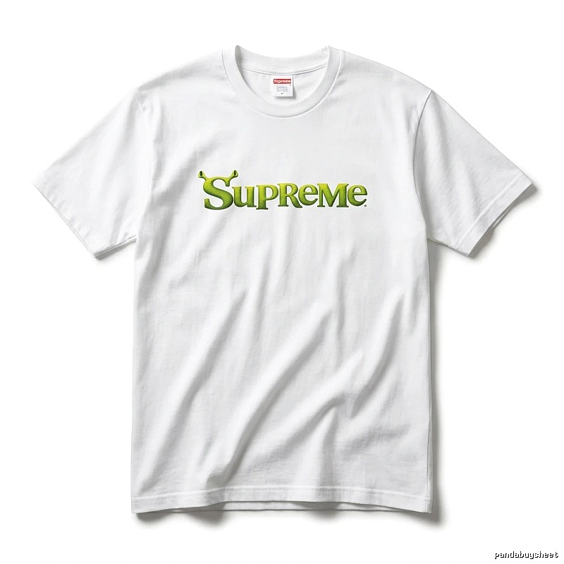 Supreme-printed trendy and cool white T-shirt