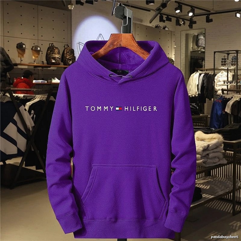 Tommy Hilfiger Purple Logo Hoodie City Outfit