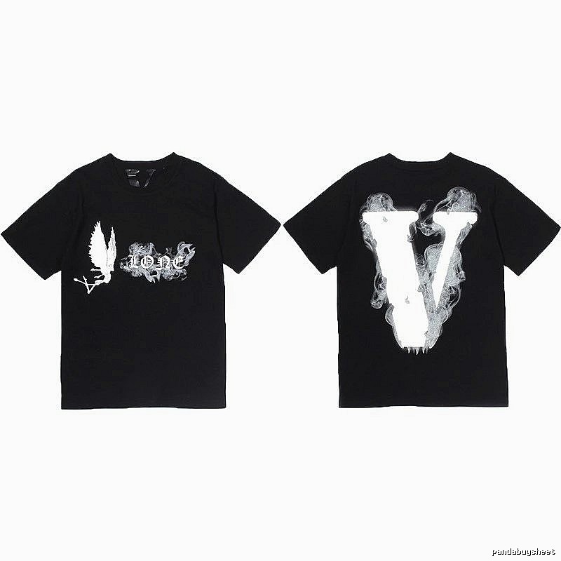Vlone Premium Style Logo T-shirt Black Purple Vlone for Minimal Outfits