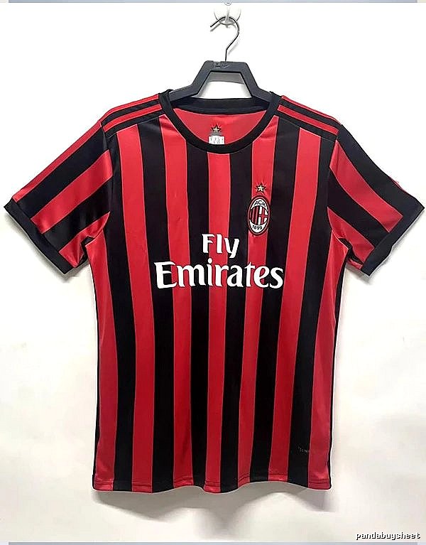 AC Milan Streetwear Retro soccer jersey Red Black Striped with Practical Shape
