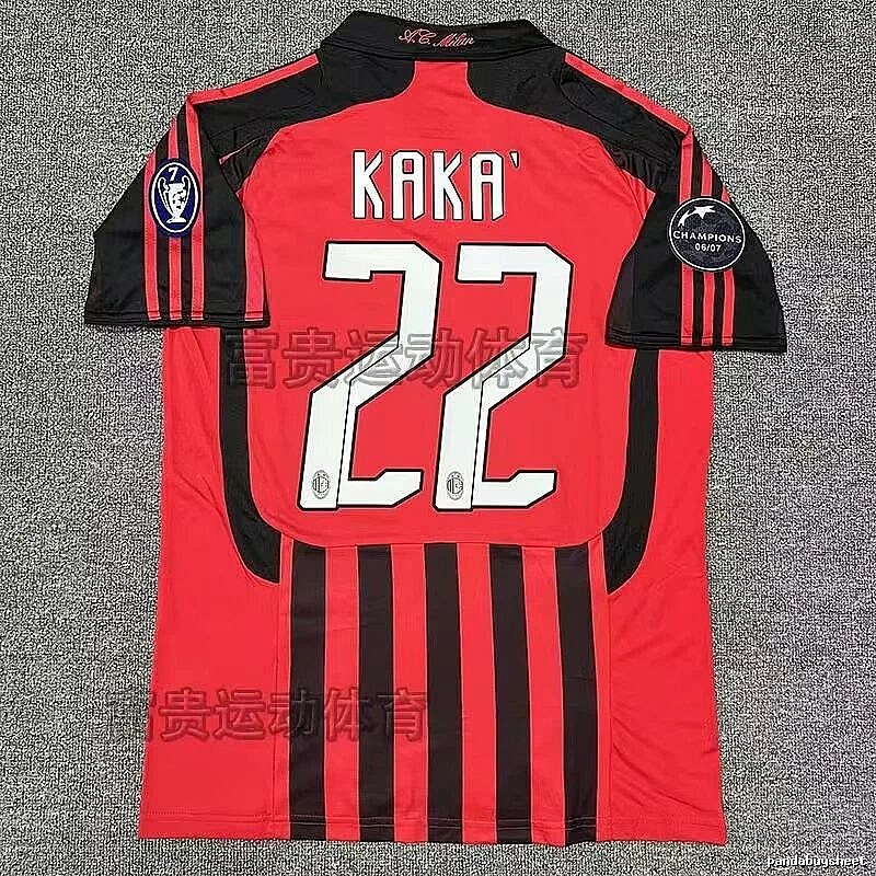 AC Milan Weekend Retro soccer jersey Red Black Striped for Weekend Wear