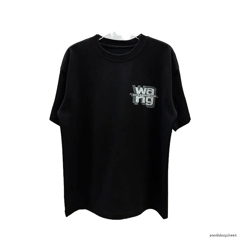 Alexander Wang Printed Street Style Black T-Shirt