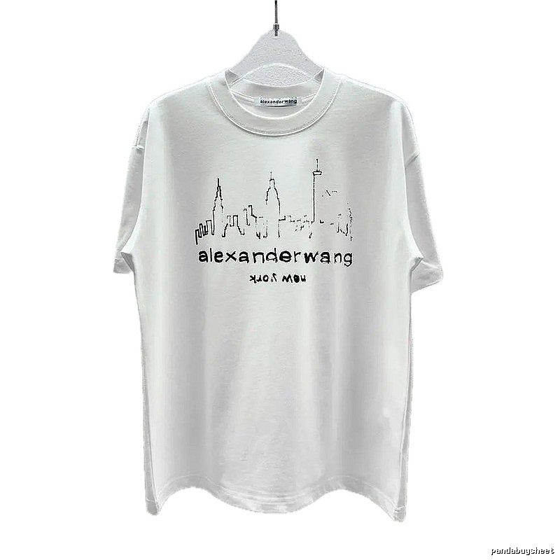 Alexander Wang Skyline Street Style White T-Shirt