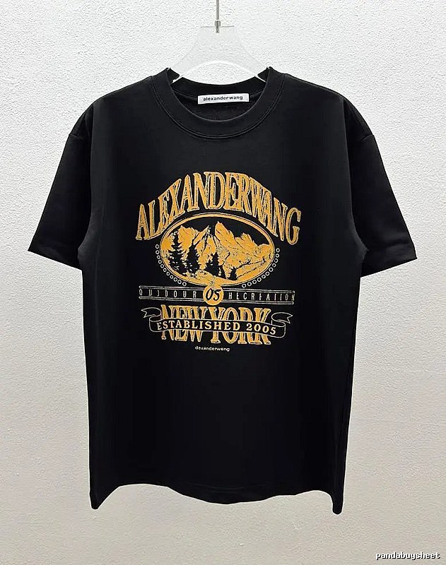 Alexander Wang Vintage-style Printed Black T-Shirt