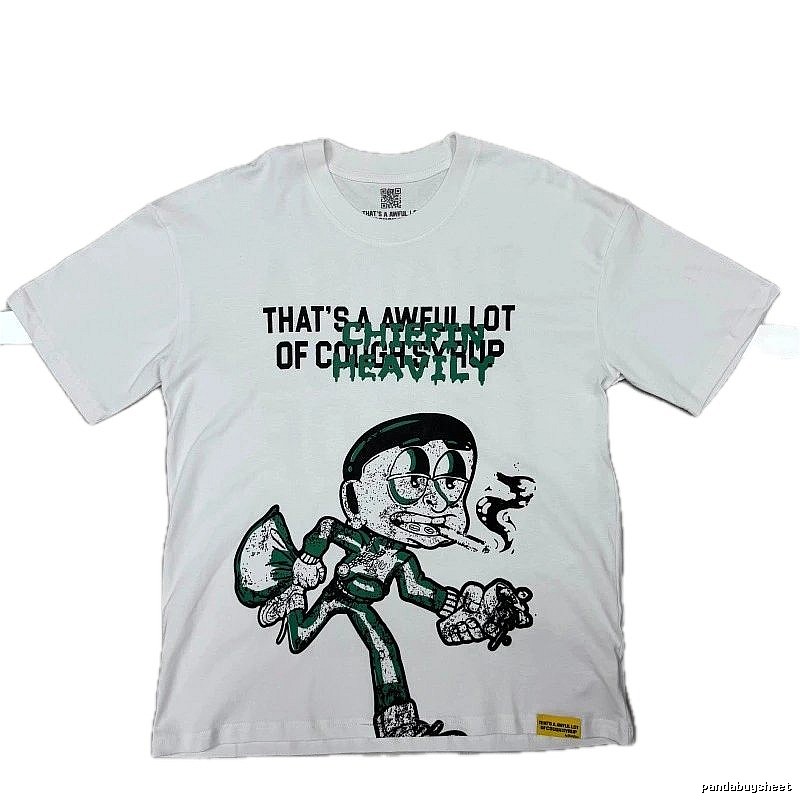 ALOCS Cartoon Print Street Style White T-Shirt