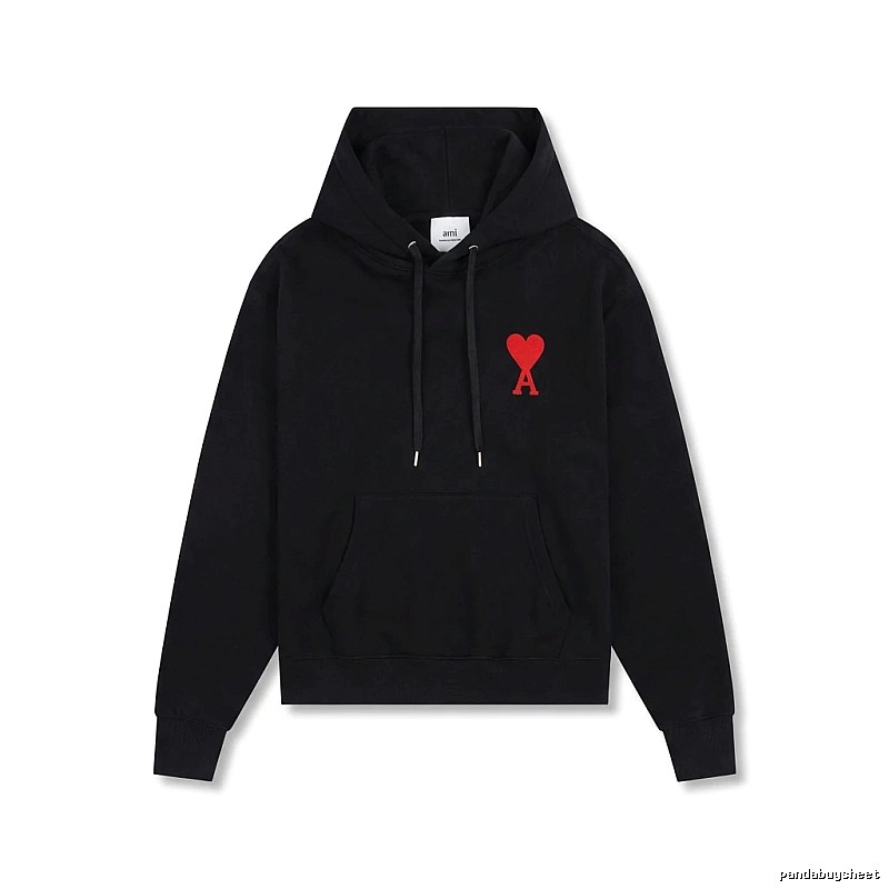 AMI Embroidered Heart Black Sweatshirt