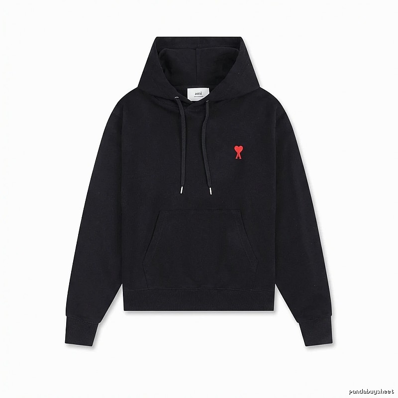 AMI Love Embroidery Trendy Brand Black Sweatshirt