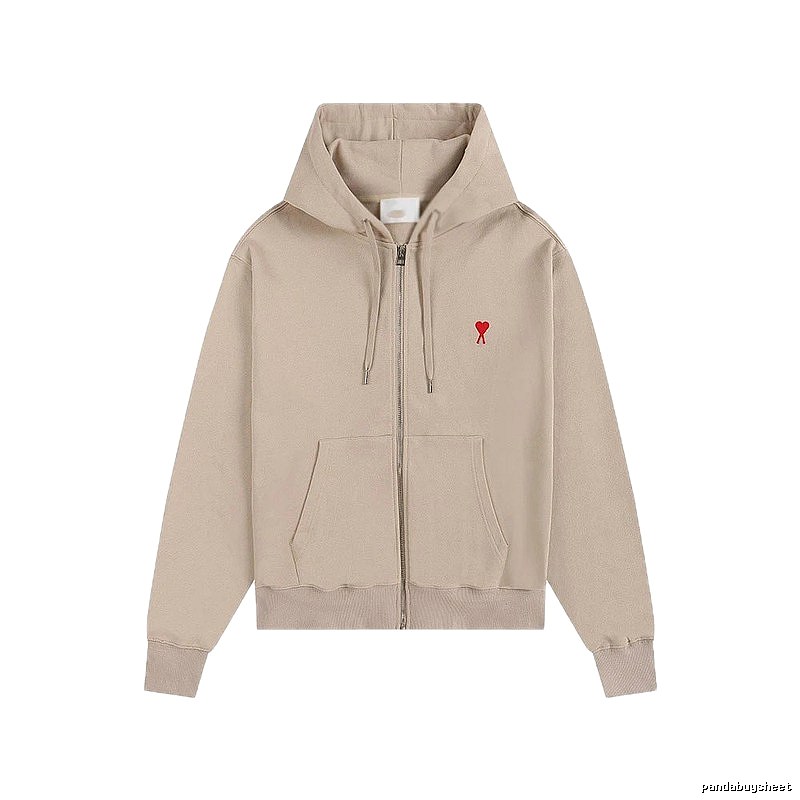 AMI Love Minimalist Style Beige Cardigan