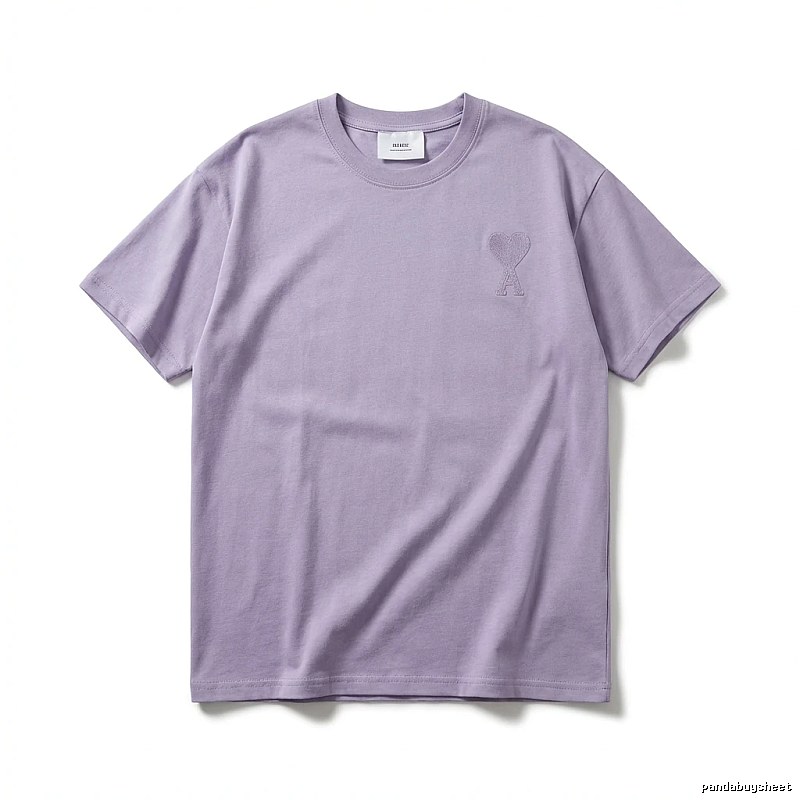 AMI Love Minimalist Style Light Purple T-shirt