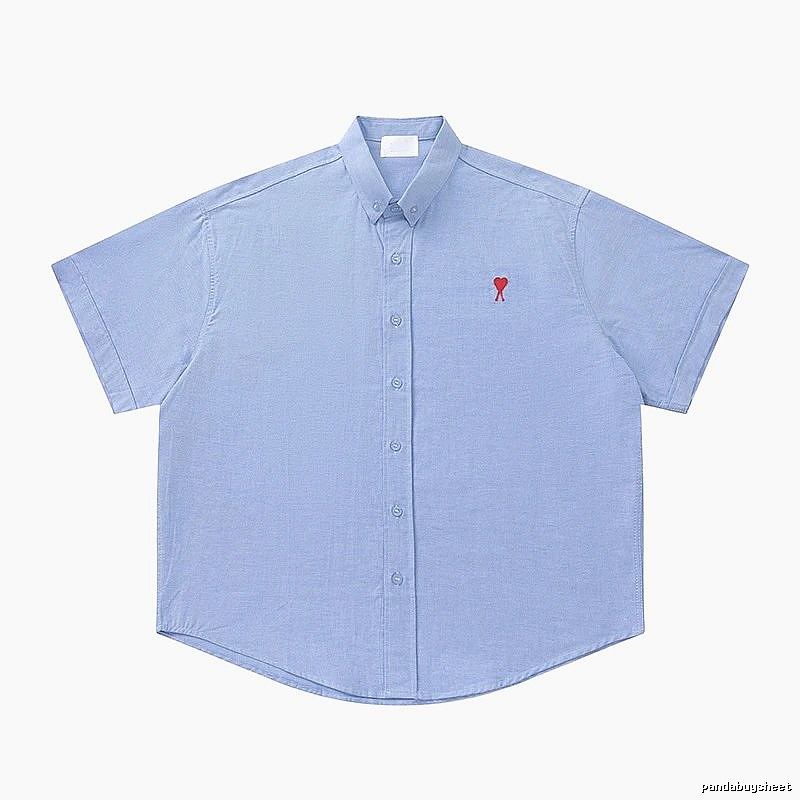 AMI Love Series Simple Style Blue Shirt