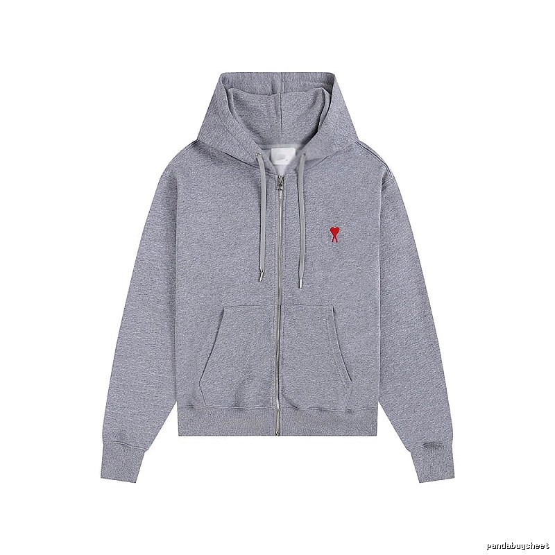 Ami Love Series Trendy Brand Grey Hoodie