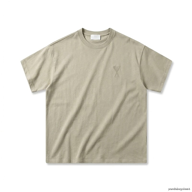 AMI minimalist style khaki T-shirt