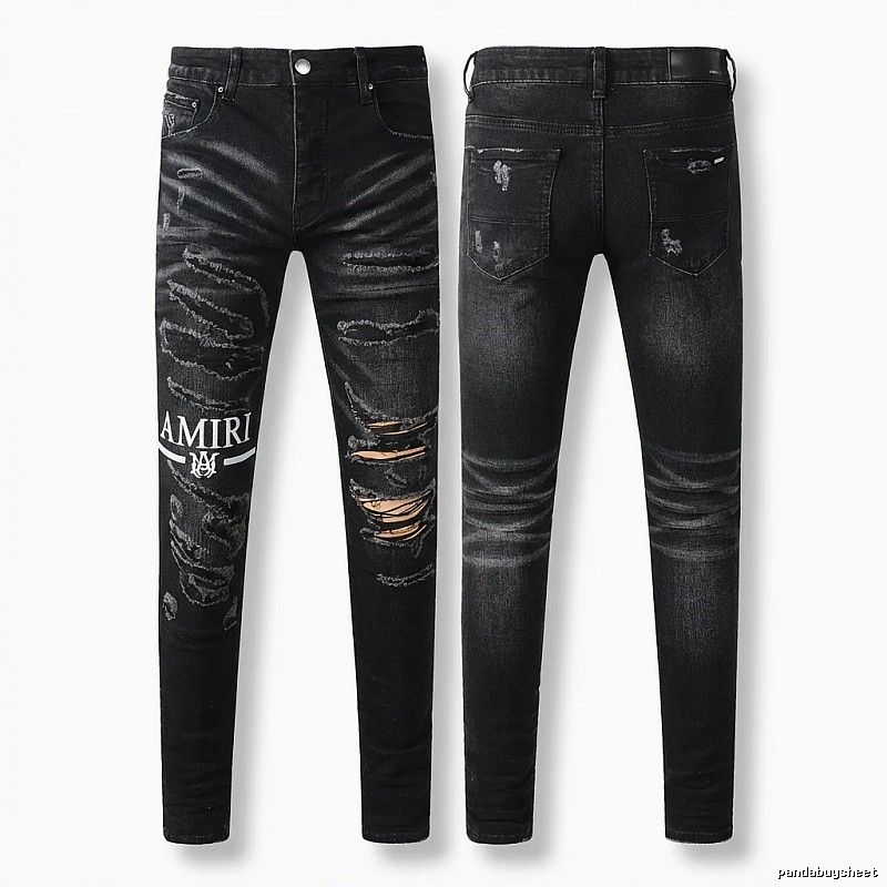 AMI Ripped Trendy Brand Black Jeans