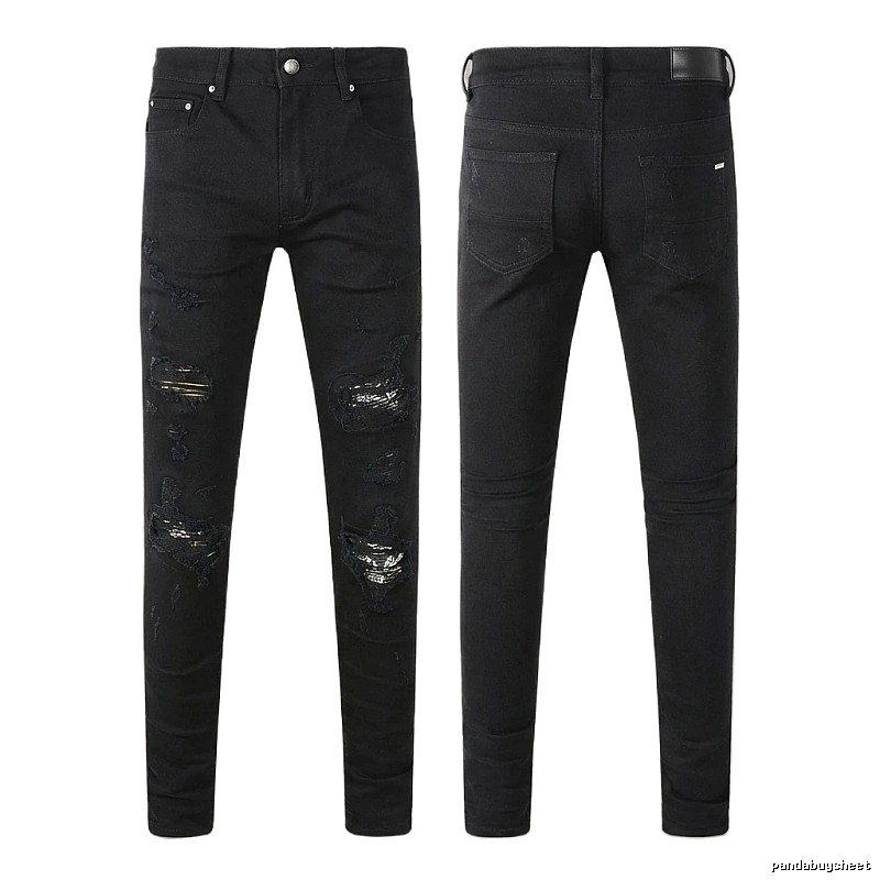 AMI Ripped Trendy Cool Black Jeans