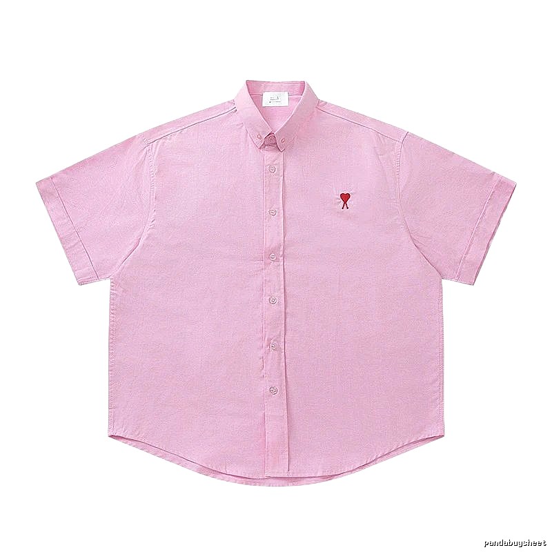 AMI series minimalist style pink shirt