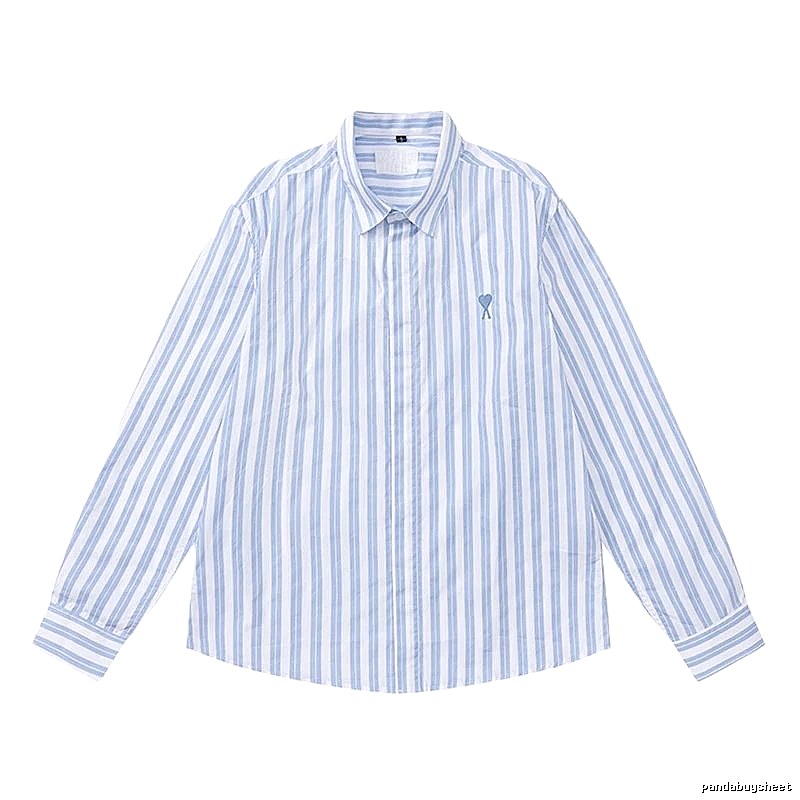 AMI Stripe Simple Blue Shirt