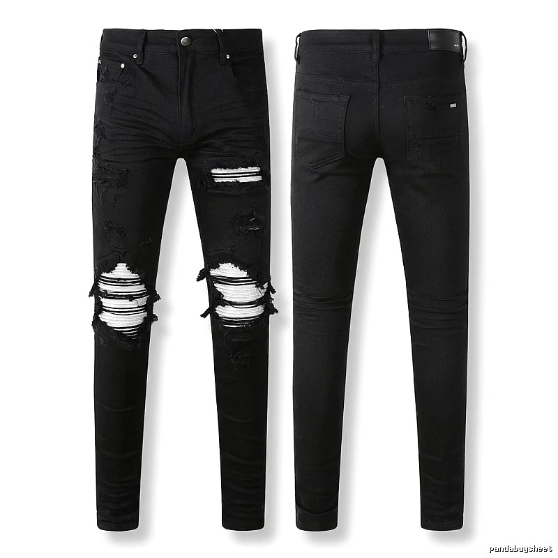 AMI trendy brand black jeans with holes