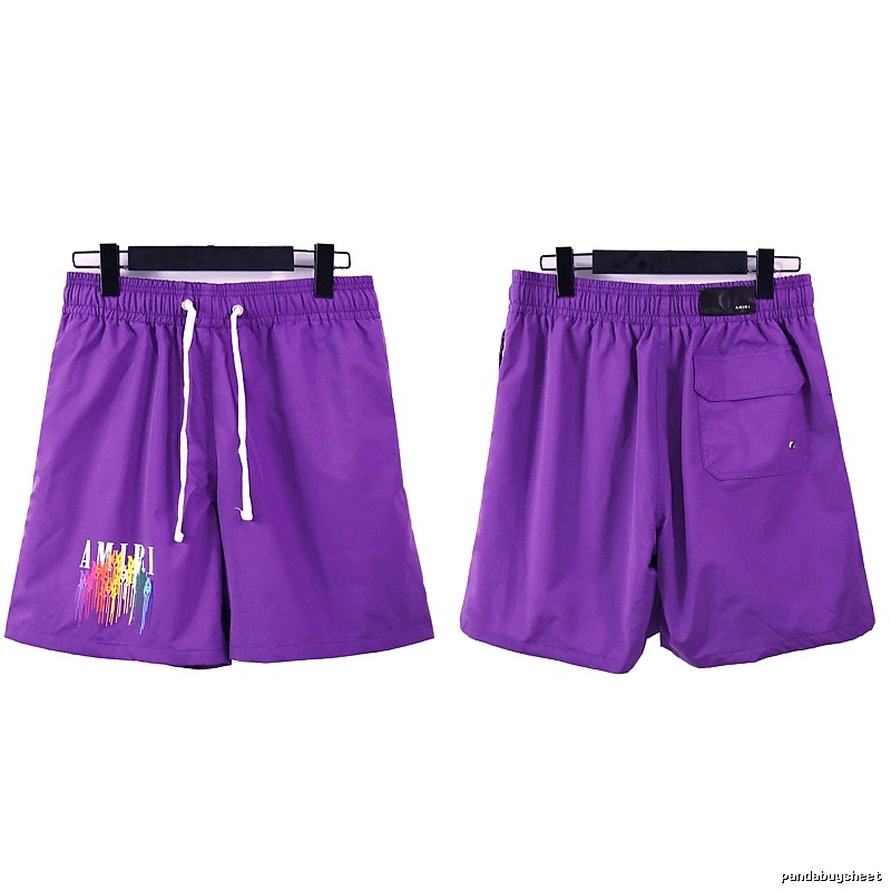 AMIRI Iridescent Print Street Style Purple Shorts