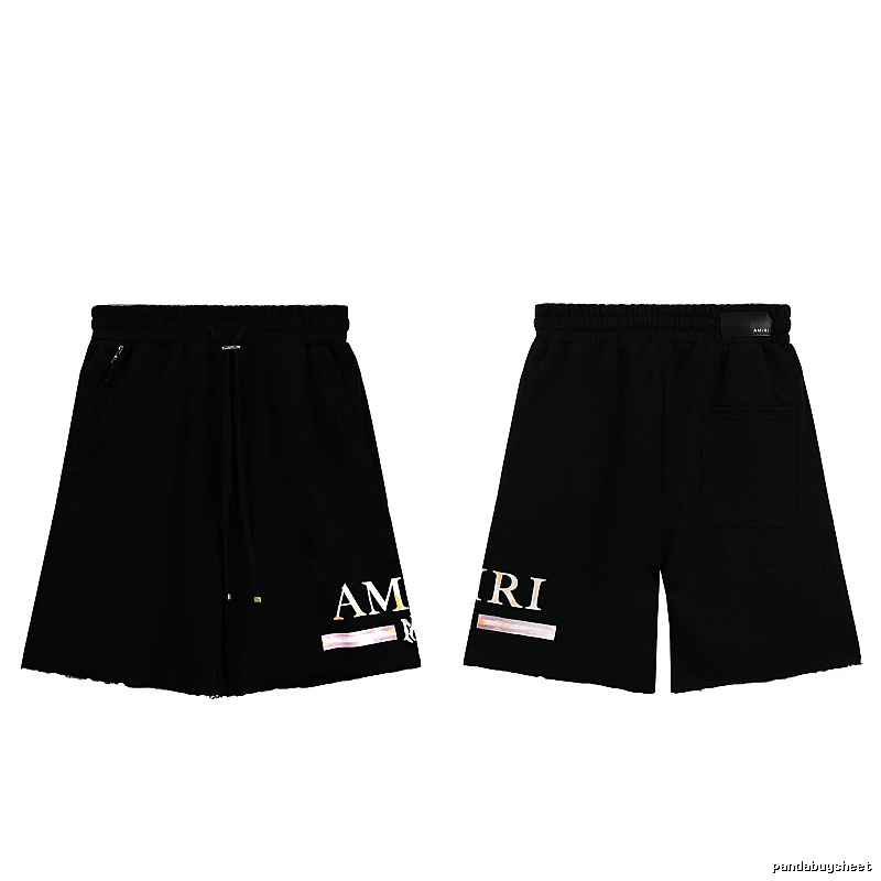 AMIRI Letter Print Street Style Black Shorts