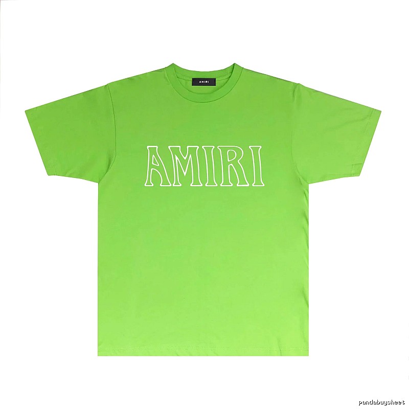 AMIRI Letter Style Fluorescent Green T-Shirt