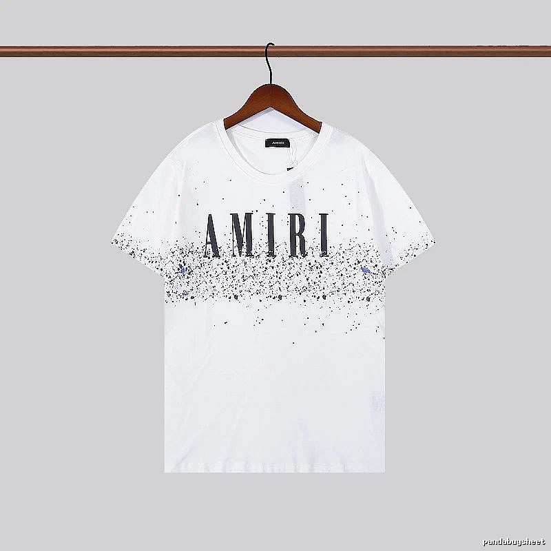 Amiri Logo Detail Graphic T-shirt White Blue Amiri with Relaxed Feel