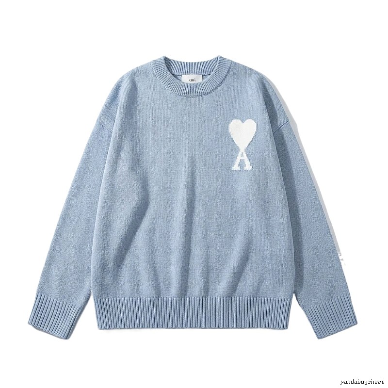 AMIRI Love Simple Style Blue Sweater