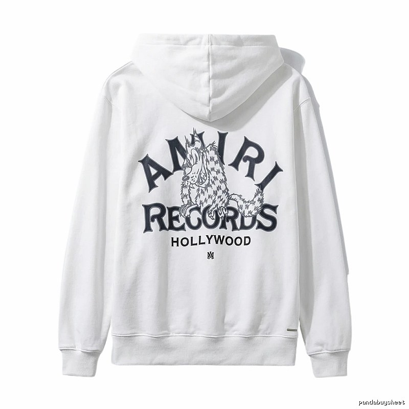 AMIRI RECORDS Series White Trendy and Cool Sweatshirt