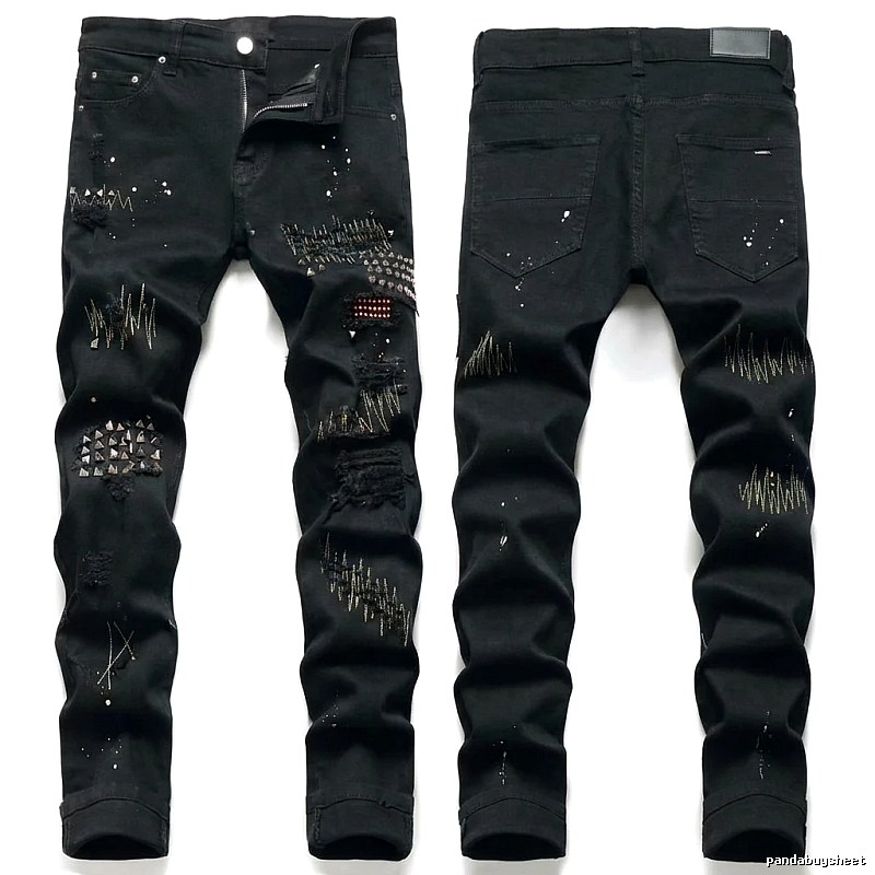 AMIRI Ripped Trendy Black Pants