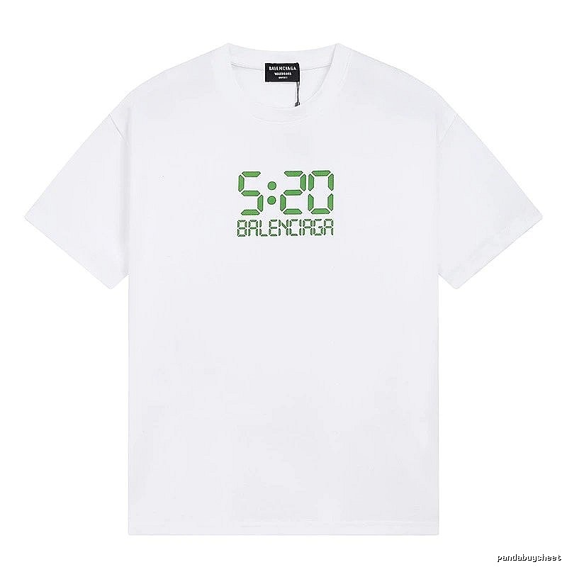 Balenciaga 5:20 Printed Trendy White T-Shirt