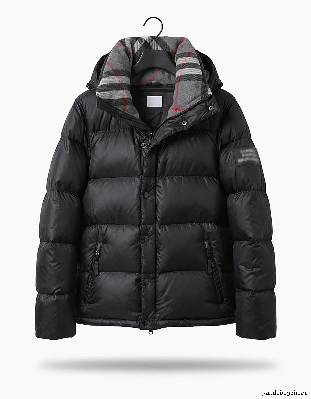 Balenciaga checkered style black down jacket