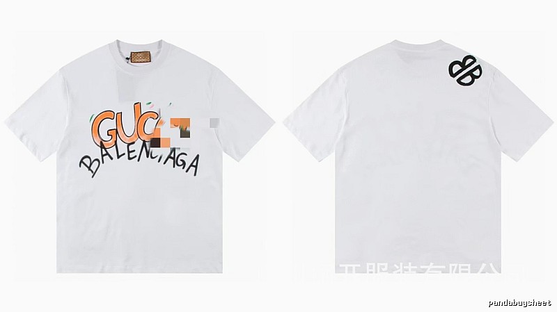 Balenciaga Co-branded Graffiti Street Style White T-shirt