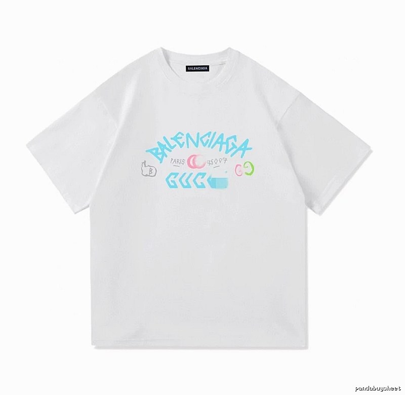 Balenciaga Co-branded Graffiti Street Style White T-Shirt